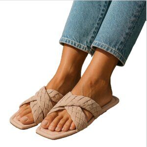 Rag & Bone Lewis Sandals Sz 7.5 Pink Braided Suede Pointed Toe Leather NIB